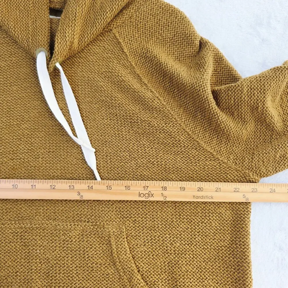 Aerie OFFLINE Hoodie Large Brown Textured Knit Thumbhole Pockets Cozy Athleisure